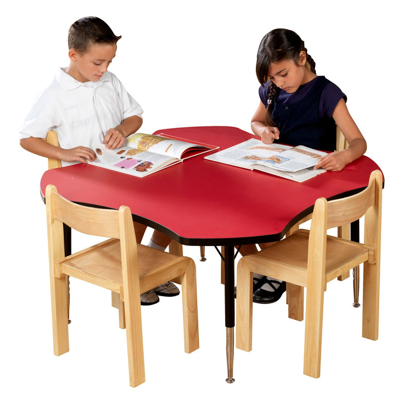 Tuf-Top™ Height Adjustable Clover Table (Red) 