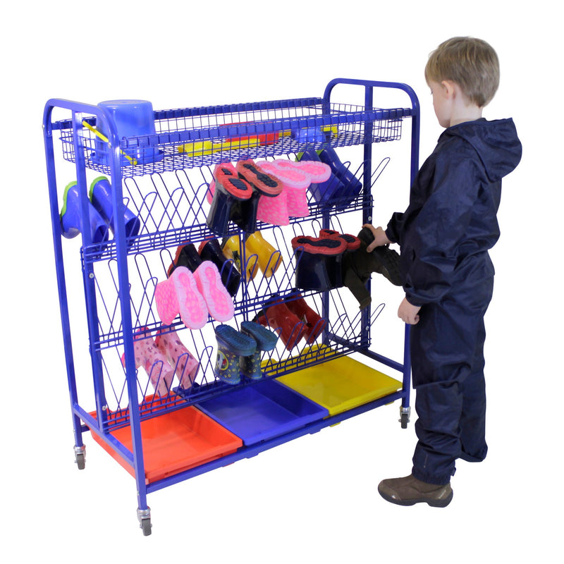 Mobile Welly Boot Storage Trolley 