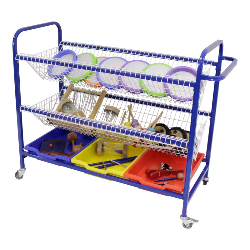 Music Storage Trolley with Gratnells Trays 