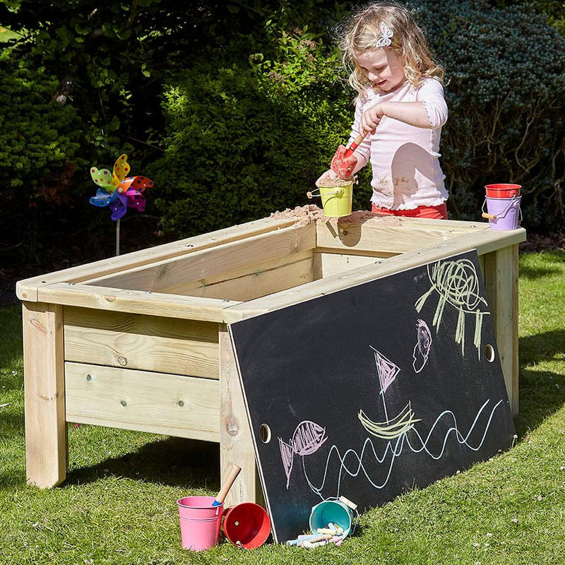 Raised Sandpit with Chalkboard Lid 