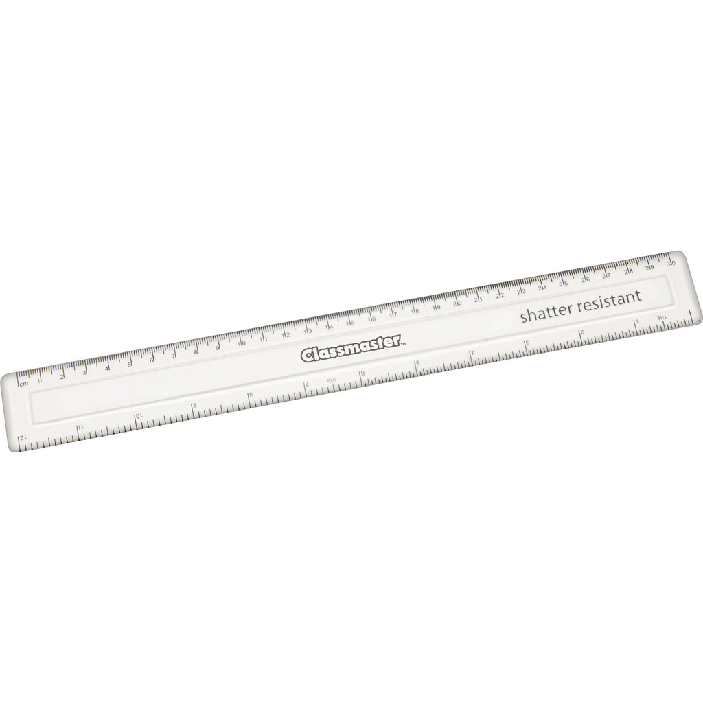 Shadowproof Ruler Shatter Resistant Ruler (Clear) 30cm pk 10
