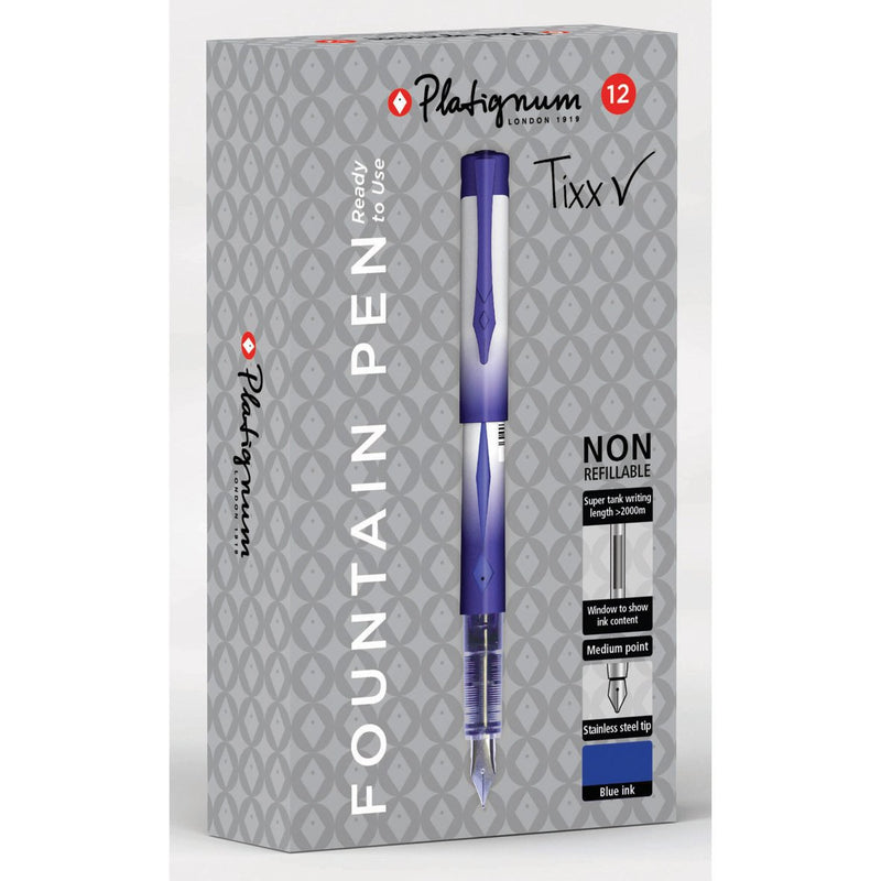 Tixx-Disposable-Fountain-Pen---Blue-pk-12