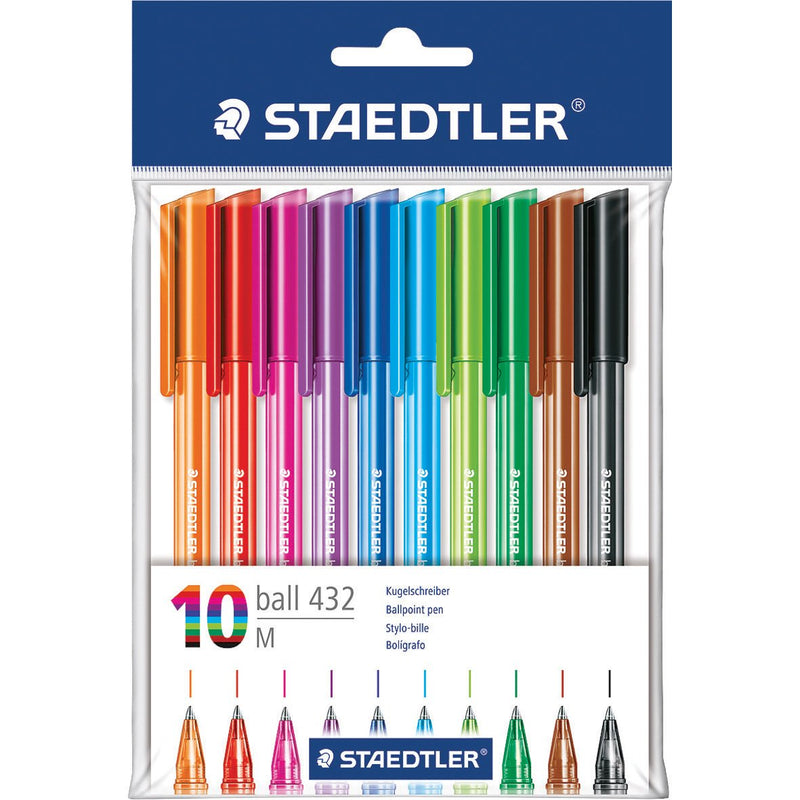 Staedtler-Rainbow-Ballpoint-Pen-(Assorted)-pk-10