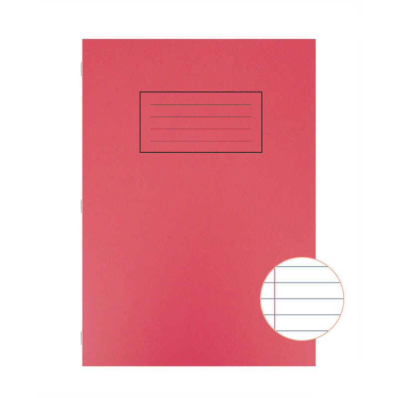 Exercise Books - Lined A4 Red pk 40