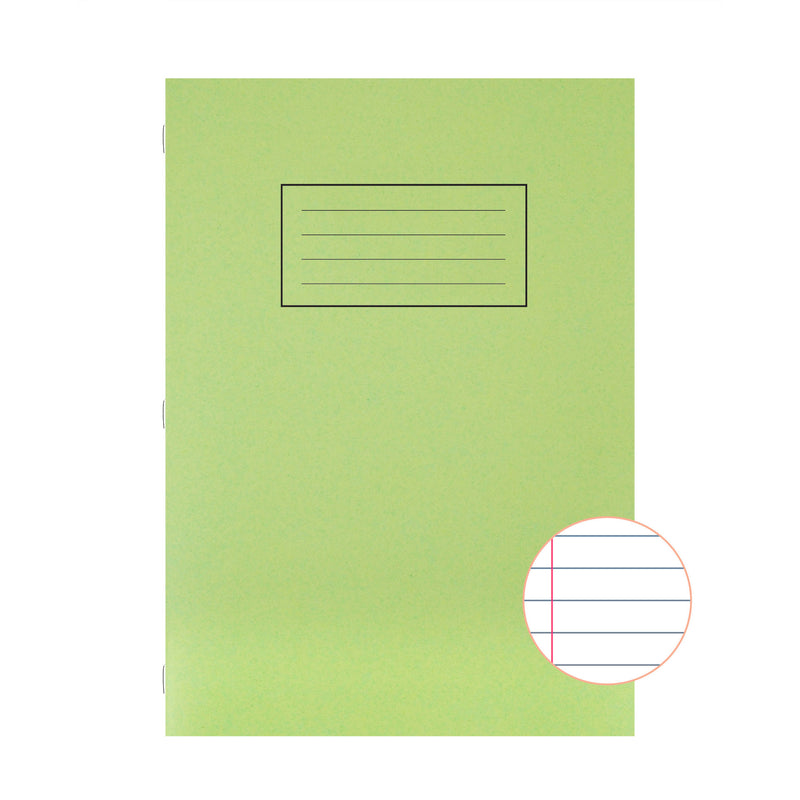 Exercise Books - Lined A4 Green pk 40