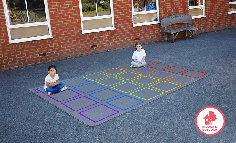 Essentials Rainbow Squares Indoor/Outdoor Carpet